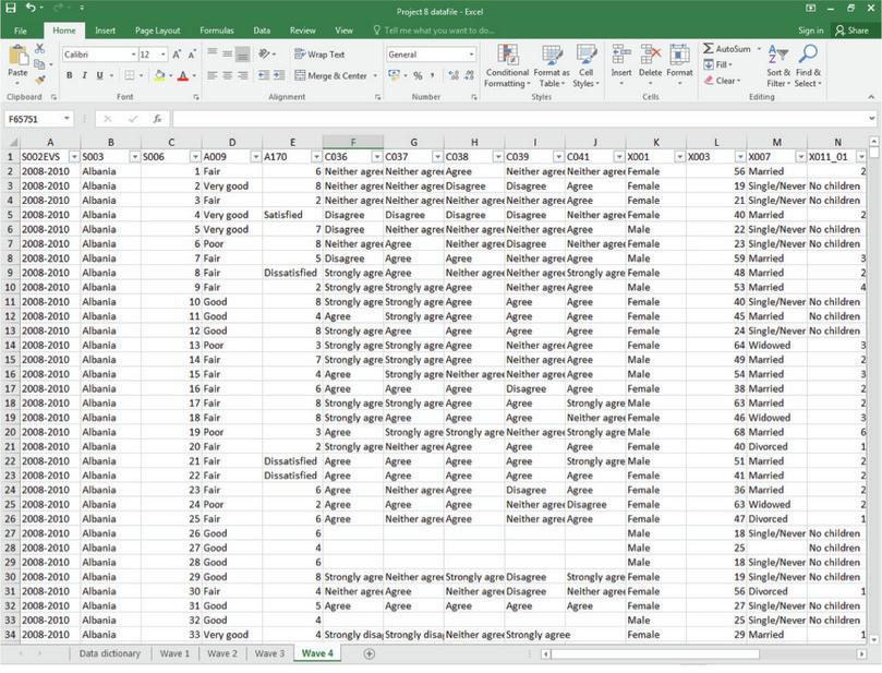 The modified data
: This is what the data looks like after removing rows with missing entries in A170. You can adapt steps 1–7 to remove rows that satisfy other conditions, such as containing a particular value or range of values.
